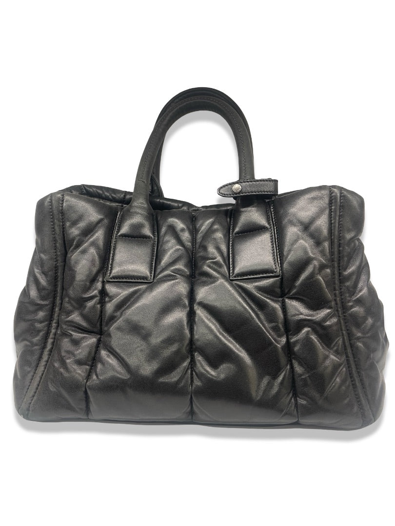 Prada Black Nappa Leather Bomber Tote.