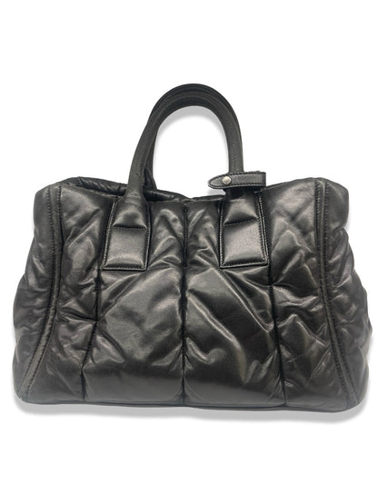 Prada Black Nappa Leather Bomber Tote.