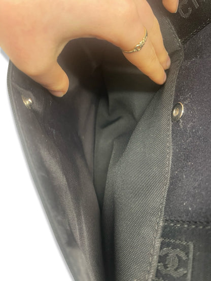 Chanel Black Vintage Messenger Shoulder Bag Felt/Canvas.