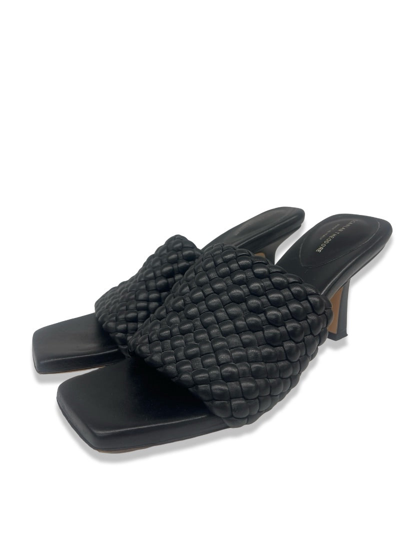 Scanlan Theodore Black Braided Leather Heel Mule Sandals. Size: 38