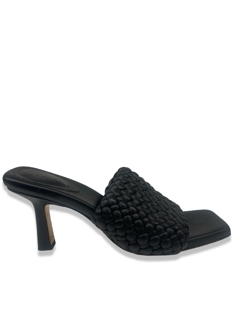 Scanlan Theodore Black Braided Leather Heel Mule Sandals. Size: 38