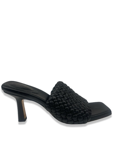 Scanlan Theodore Black Braided Leather Heel Mule Sandals. Size: 38