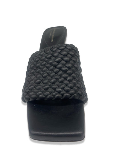 Scanlan Theodore Black Braided Leather Heel Mule Sandals. Size: 38