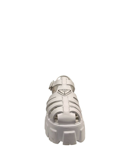 Prada White Rubber 'Monolith' Platform Sandals. Size: 38