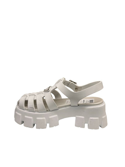 Prada White Rubber 'Monolith' Platform Sandals. Size: 38