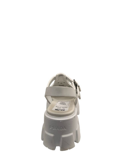 Prada White Rubber 'Monolith' Platform Sandals. Size: 38