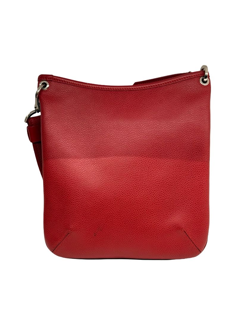 Longchamp Red Leather Satchel.