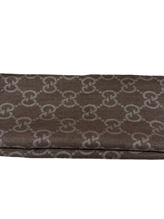 Gucci Grey Reversible GG Wool Blend Scarf.