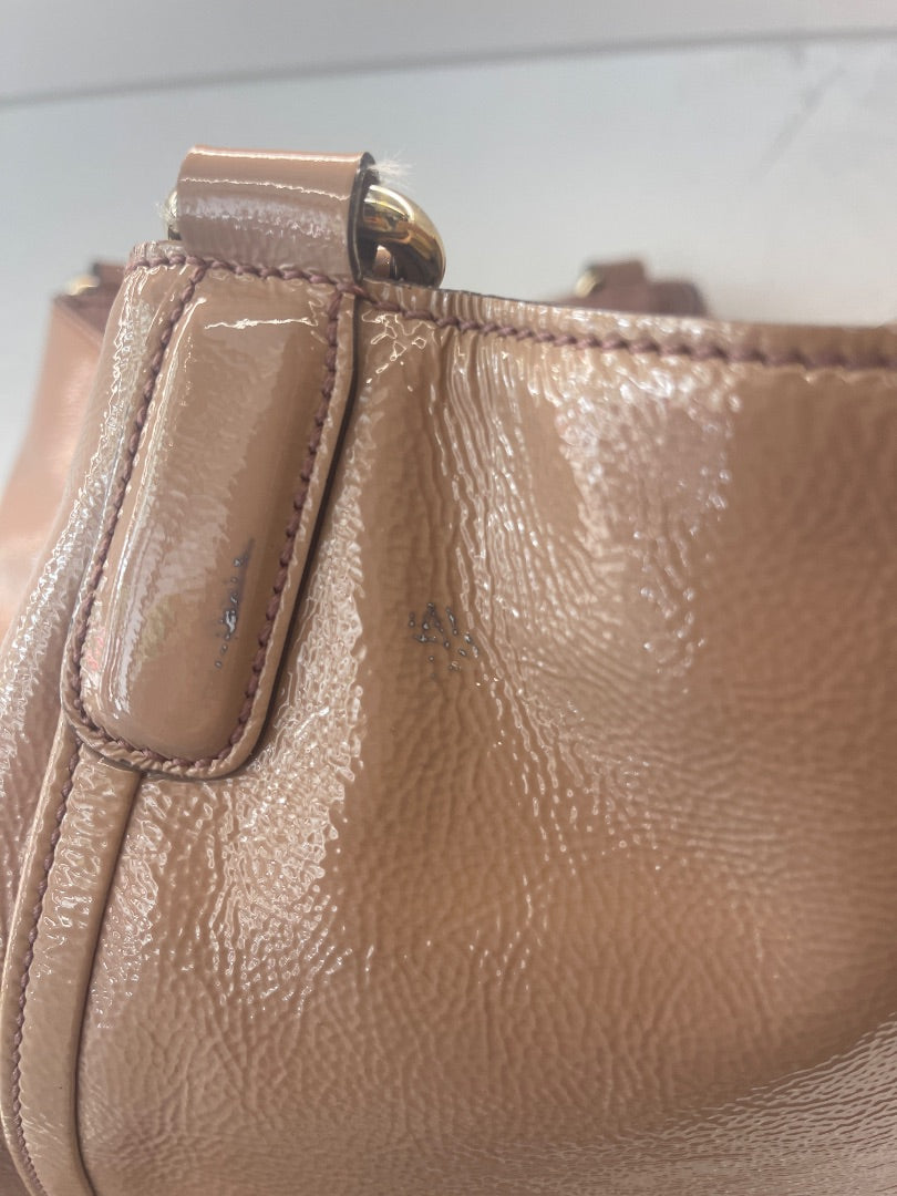 Gucci Nude Patent Leather Soho Tote Bag.