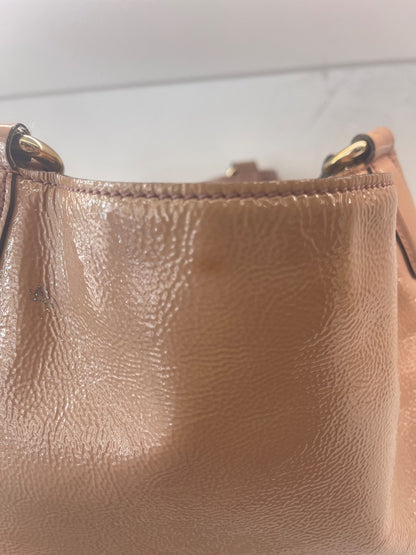 Gucci Nude Patent Leather Soho Tote Bag.