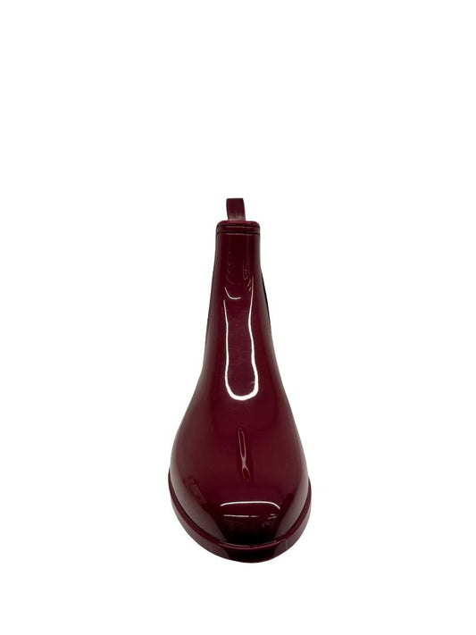 Gucci Burgundy Gloss Rubber Chelsea Ankle Boot. Size: 38