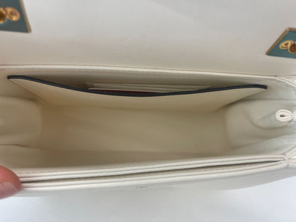 Valentino Garavani Cream/Gold One Stud Small Leather Shoulder Bag.