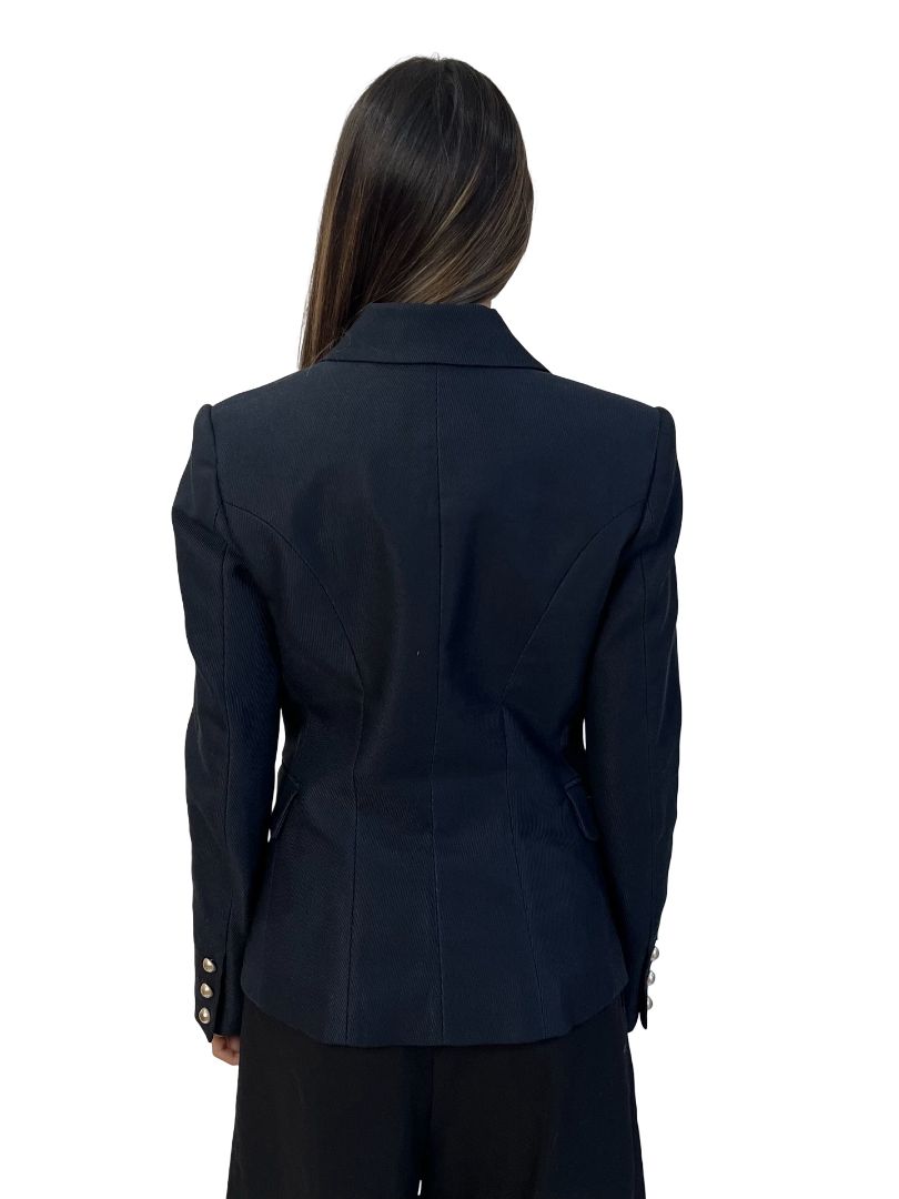Camilla & Marc Black Double Breasted Blazer w/ Silver Buttons. Size: 6