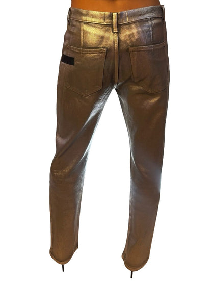 Beatrice Silver Metallic Slim Jean. Size: 27