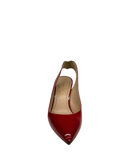 Christian Dior Red Obsesse-D Patent Calfskin Slingback Pump. Size: 37.5