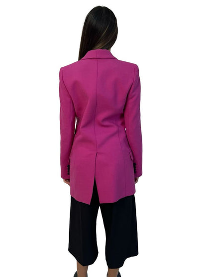 Smythe Pink Wool Blend Longline Blazer. Size: 6