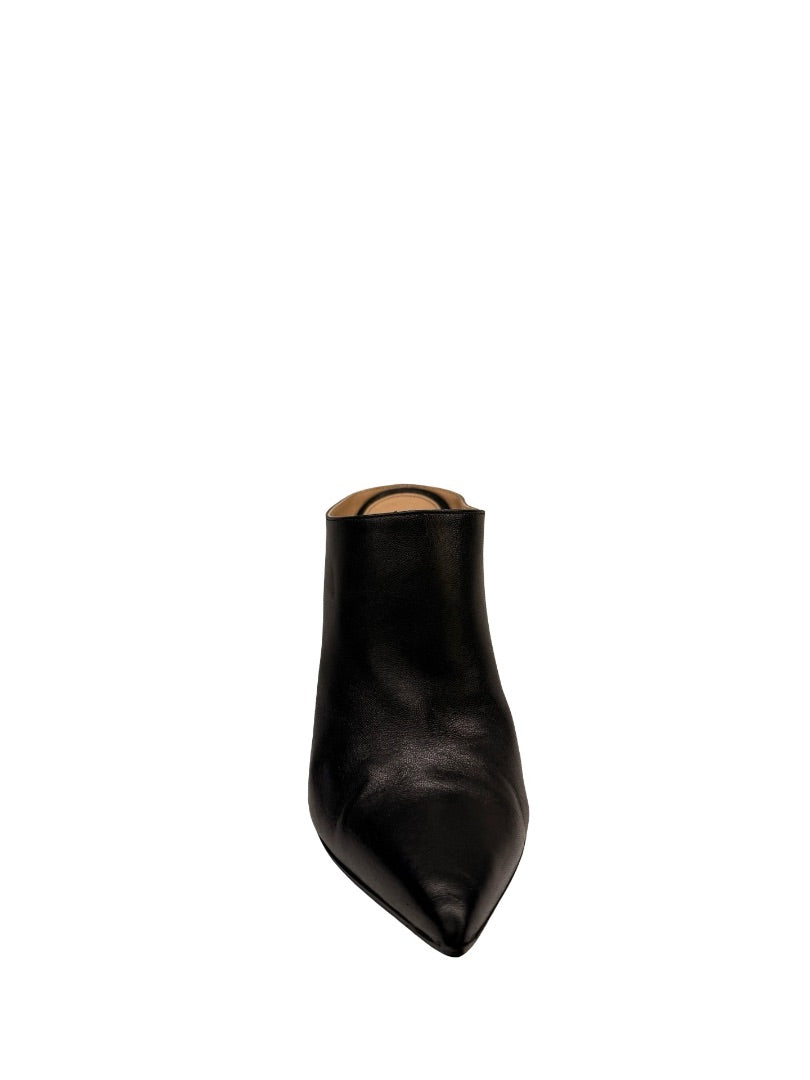 Sergio Rossi Black Leather Mule Heels. Size: 38.5