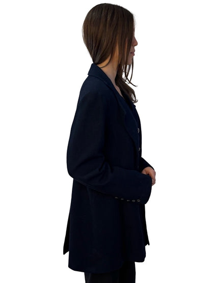 Chanel Navy Knit Coat. Size: 50