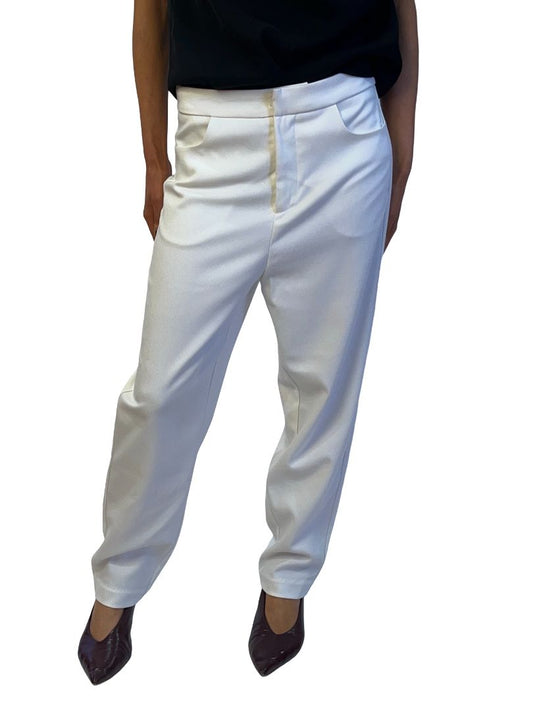 Toteme White Novara Pants. Size: M
