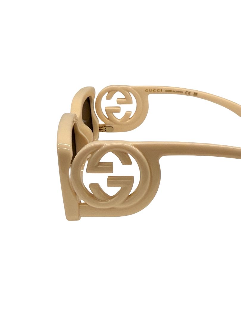 Gucci Ivory 'GG1325S' Interlocking GG Sunglasses.