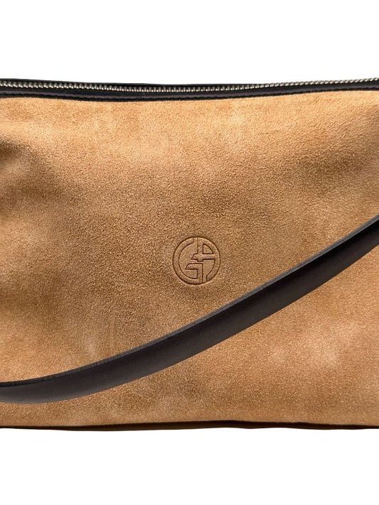 Giorgio Armani Tan Suede Shoulder Bag.