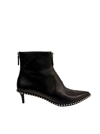 Alexander Wang Black Eri Leather Ankle Boot. Size: 41