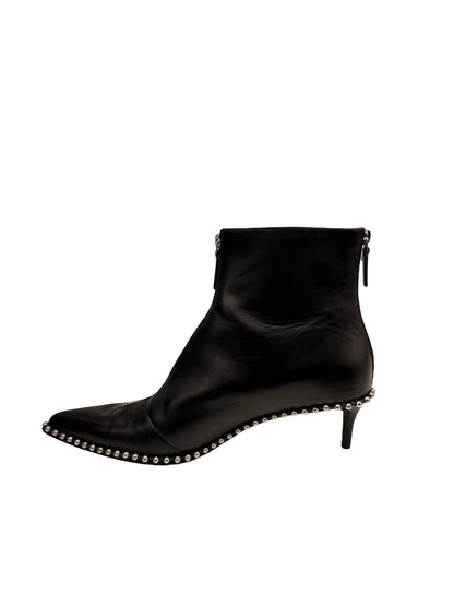 Alexander Wang Black Eri Leather Ankle Boot. Size: 41