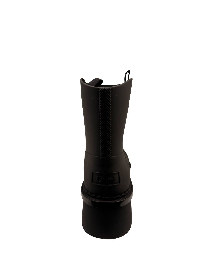 Chloe Black Rubber 'Raina' Rain Boots. Size: 40