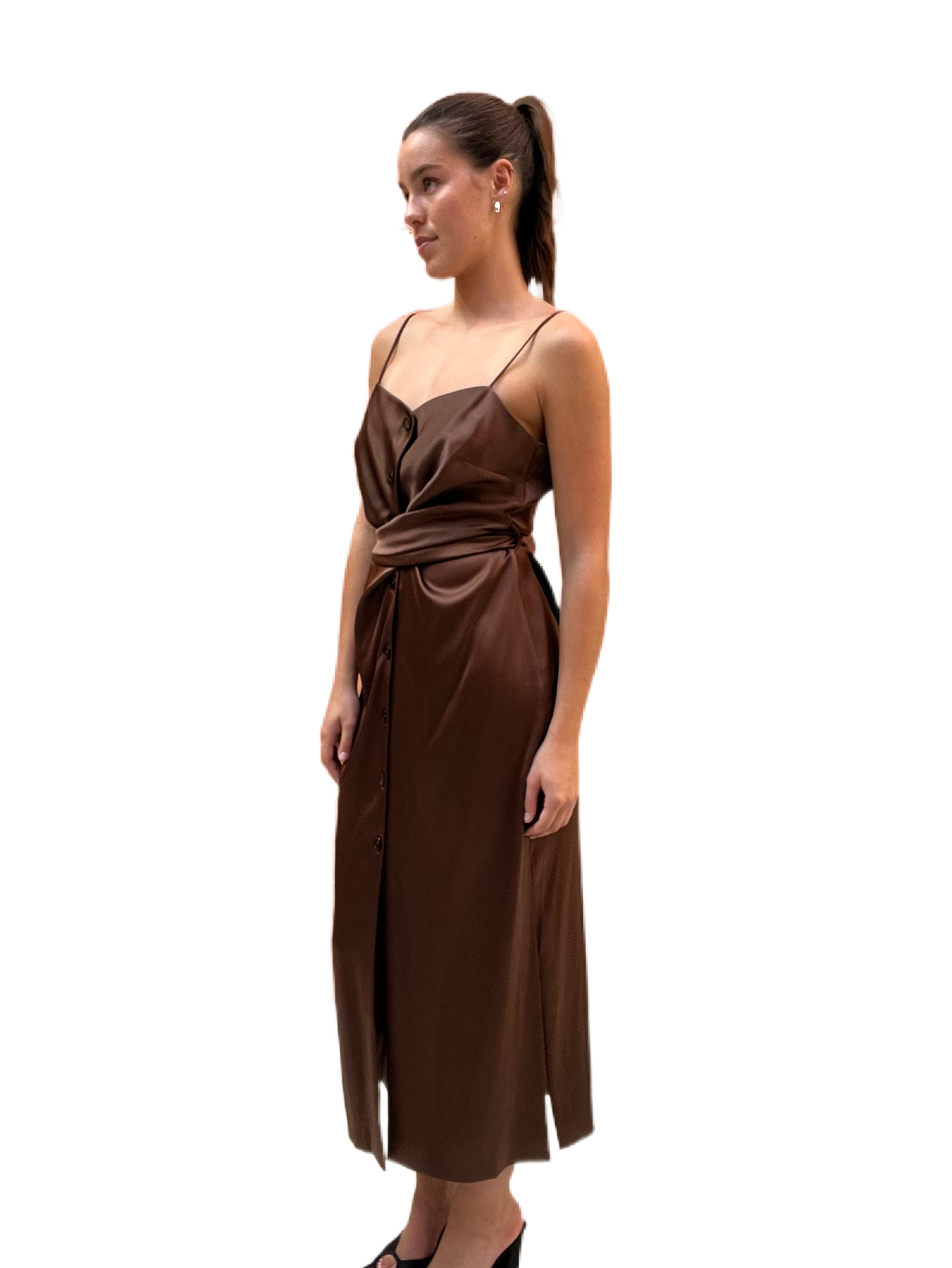 Nanushka Brown Dress. Size: L