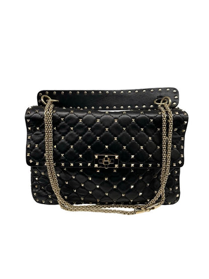 Valentino Garavani Black Rockstud 'Spike' Handbag. Size: Medium