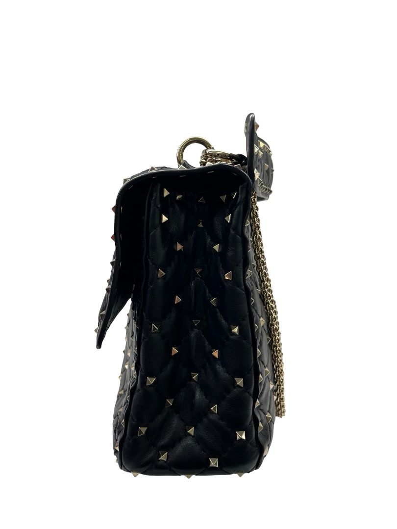 Valentino Garavani Black Rockstud 'Spike' Handbag. Size: Medium