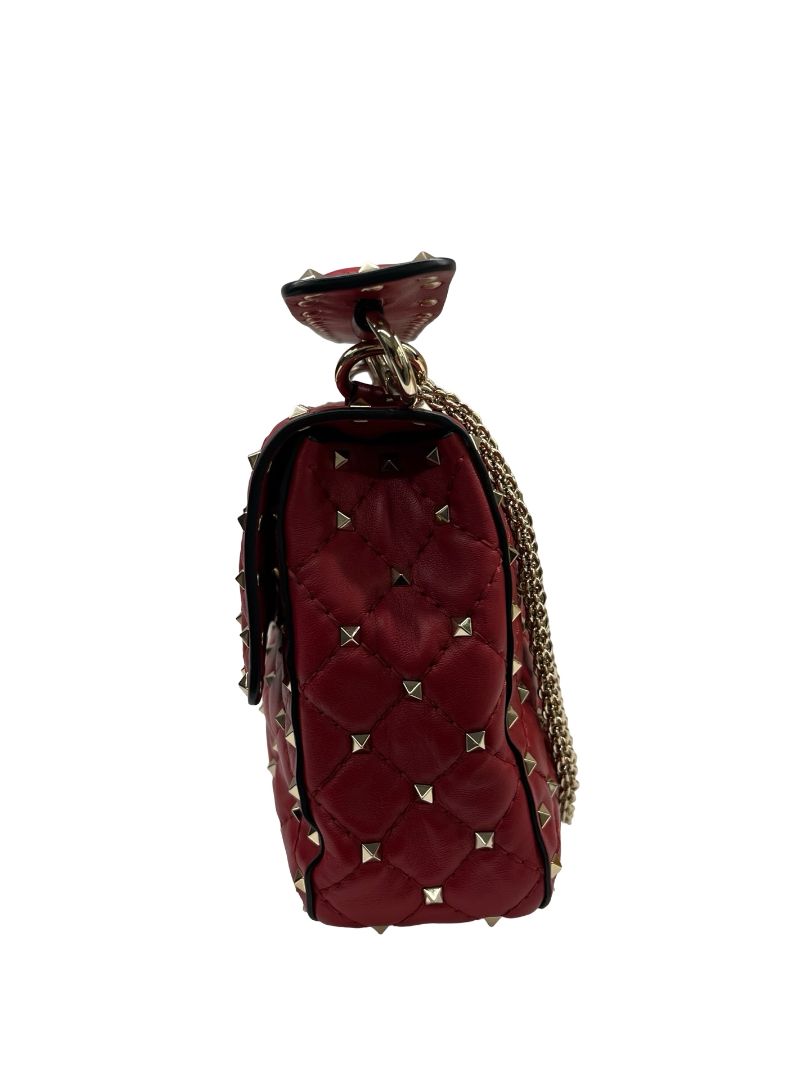 Valentino Garavani Red Rockstud 'Spike' Handbag. Size: Small