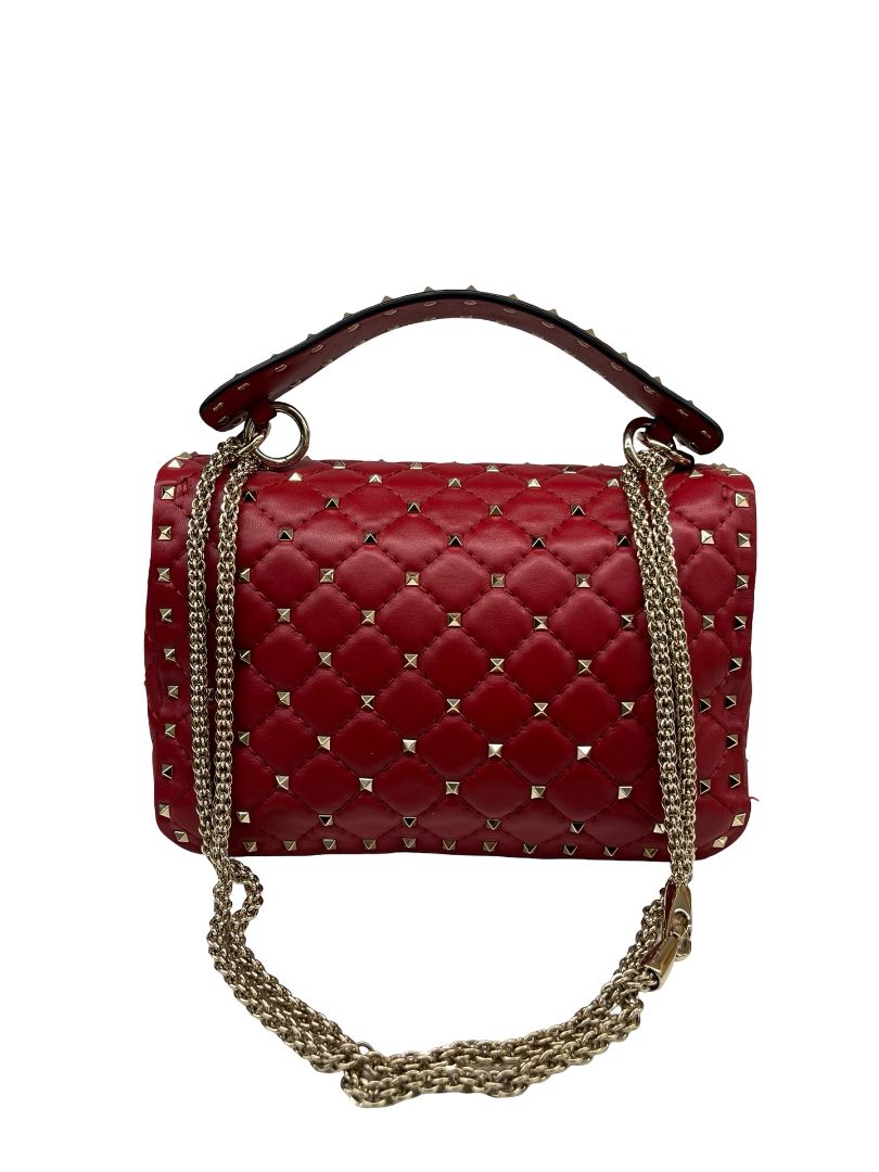 Valentino Garavani Red Rockstud 'Spike' Handbag. Size: Small