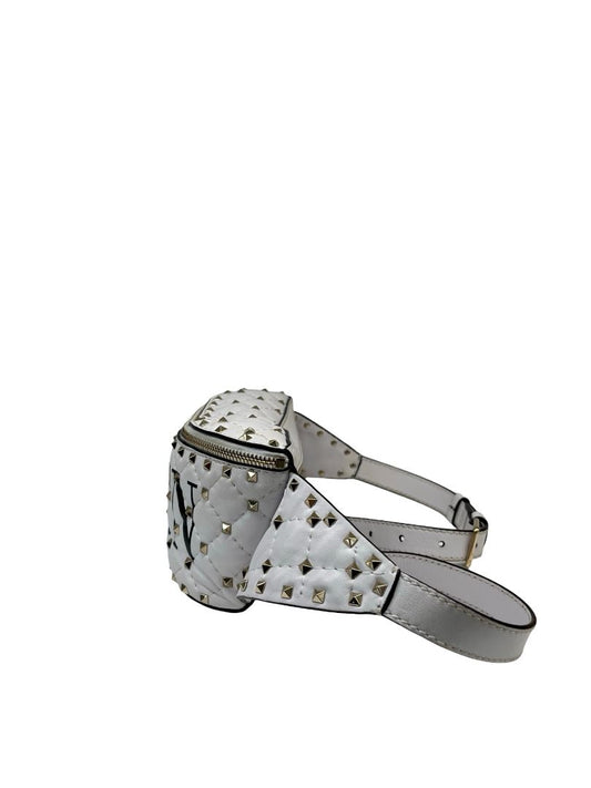 Valentino Garavani Rockstud 'Spike' White Bumbag.