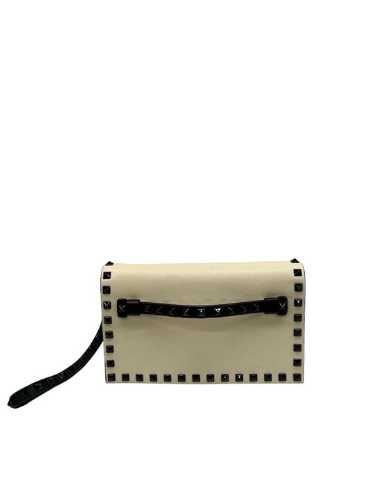 Valentino Garavani Ivory/Black RockStud Clutch Wallet.