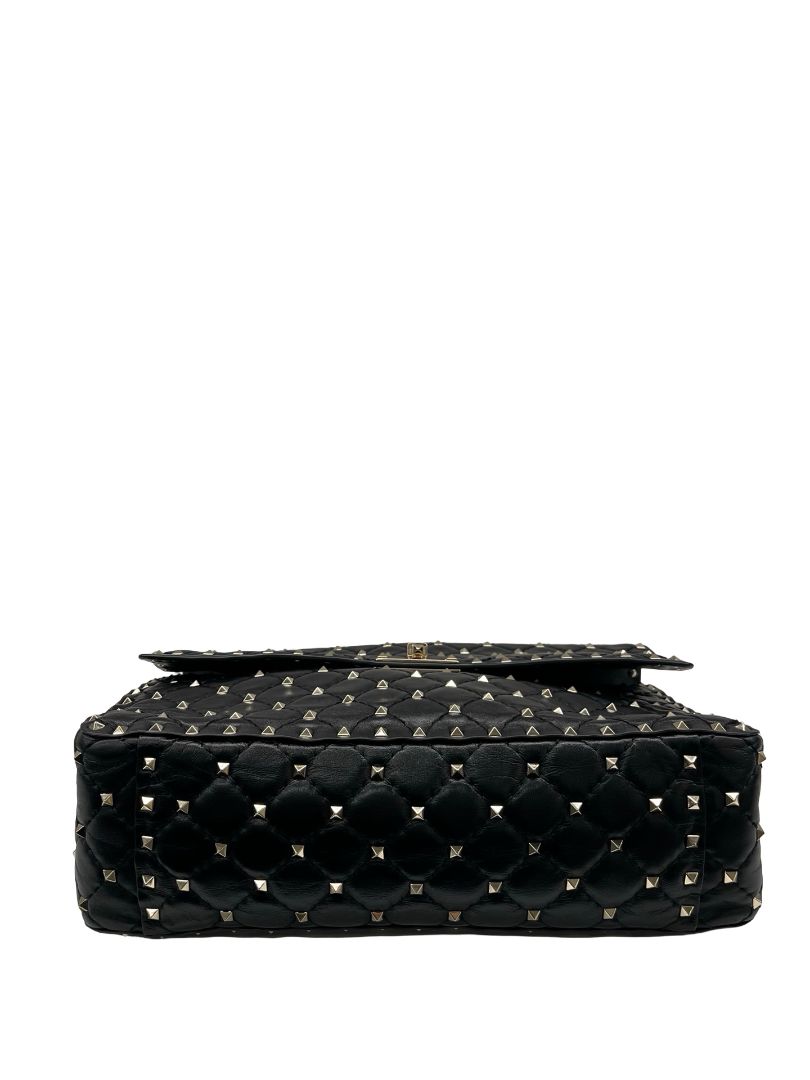 Valentino Garavani Black Rockstud 'Spike' Handbag. Size: Medium