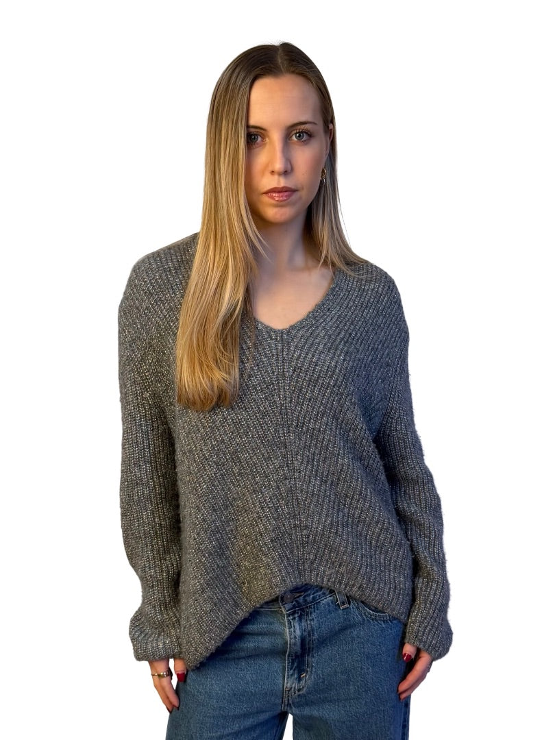 Scanlan Theodore Grey / Multi-Colour Merino Metallic Blend Sweater. Size: M
