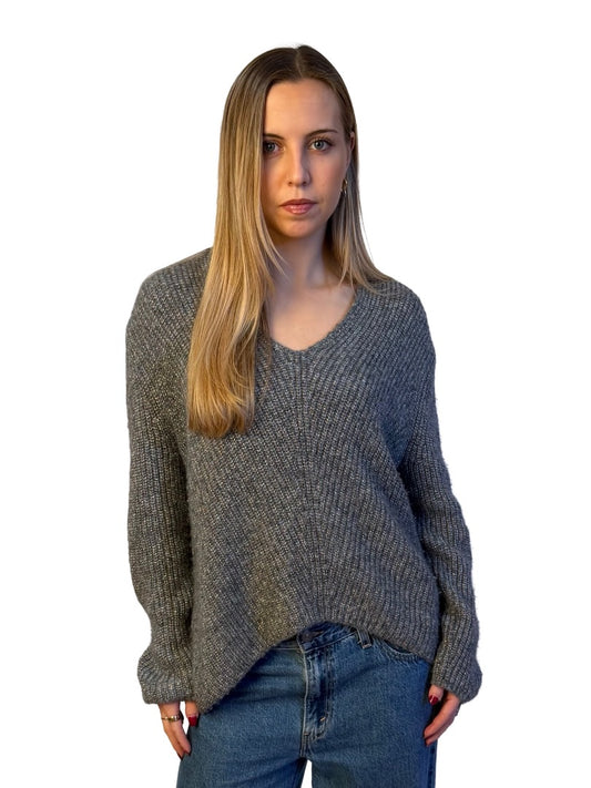 Scanlan Theodore Grey / Multi-Colour Merino Metallic Blend Sweater. Size: M
