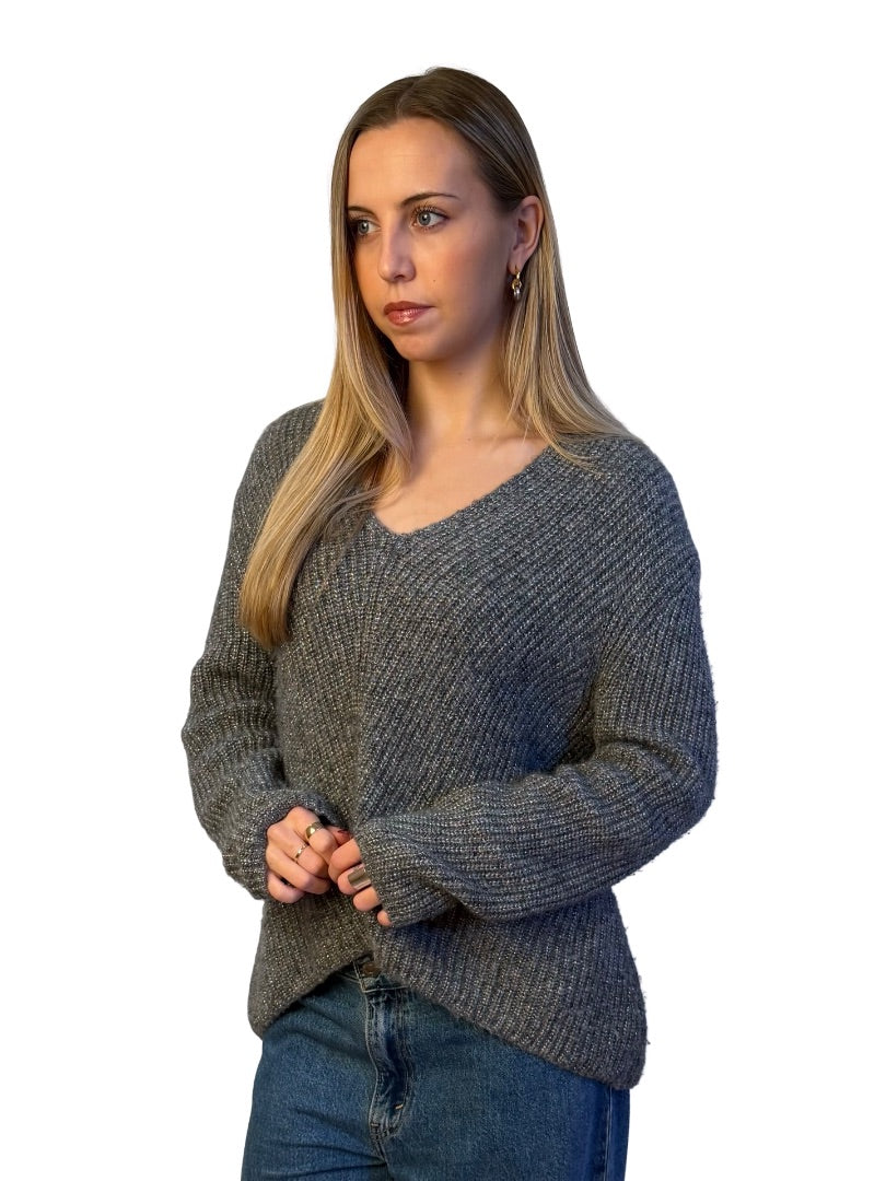 Scanlan Theodore Grey / Multi-Colour Merino Metallic Blend Sweater. Size: M