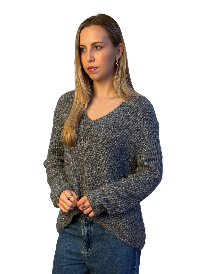 Scanlan Theodore Grey / Multi-Colour Merino Metallic Blend Sweater. Size: M