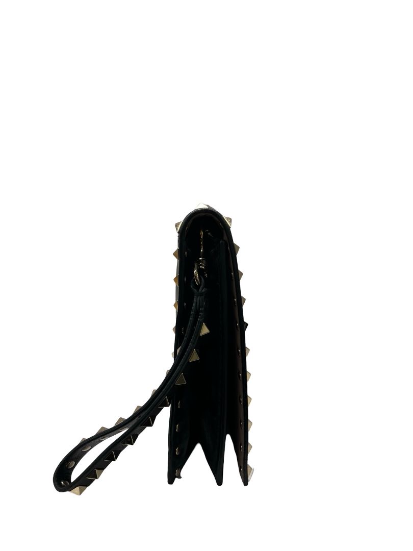 Valentino Garavani Black Rockstud Large Clutch.