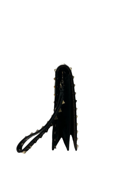 Valentino Garavani Black Rockstud Large Clutch.