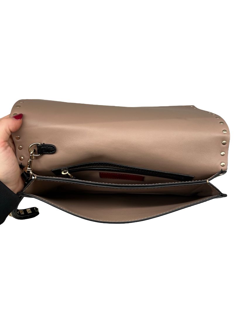 Valentino Garavani Black Rockstud Large Clutch.