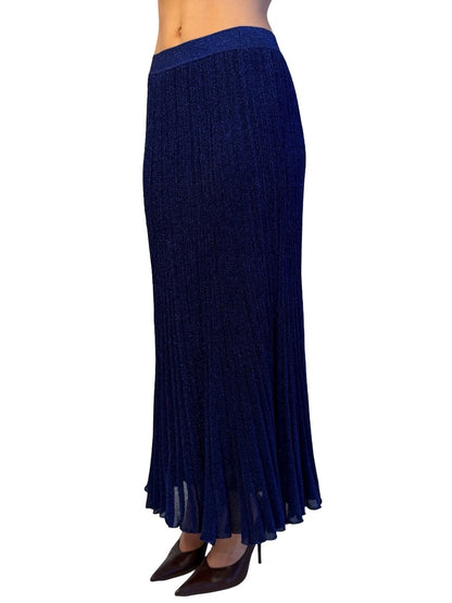 Missoni Deep Blue Metallic Maxi Skirt. Size: 42