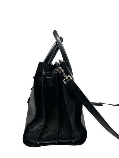 Saint Laurent Black 'Sac de Jour' Supple Leather Handbag. Size: Medium