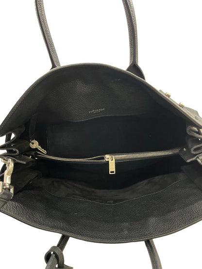 Saint Laurent Black 'Sac de Jour' Supple Leather Handbag. Size: Medium