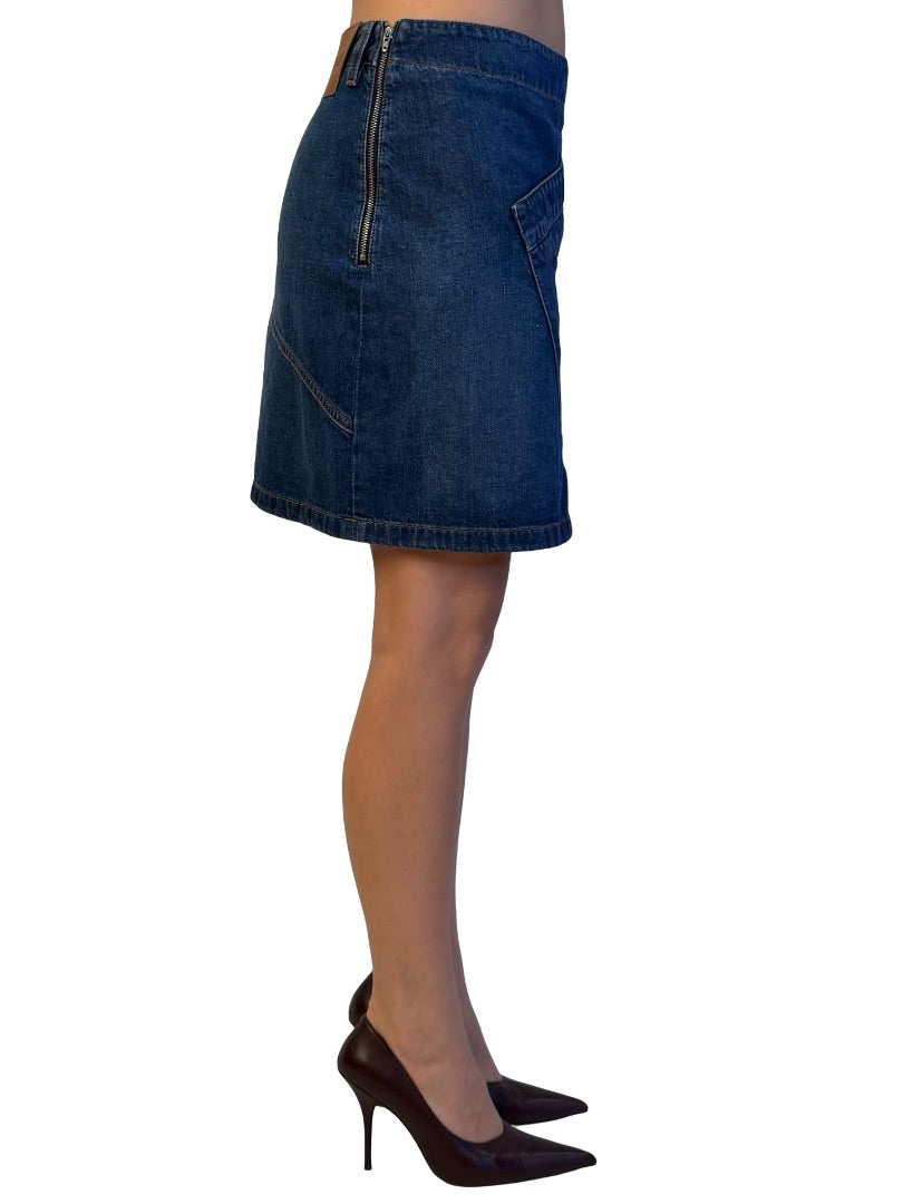 JW Anderson Blue wash Twisted Denim Mini Skirt. Size: 12