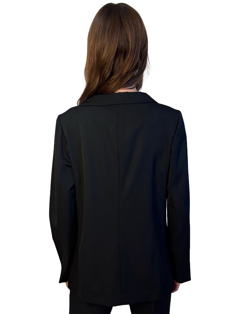 Y's Yohji Yamamoto Black Asymmetric Wool Blazer. Size: 5