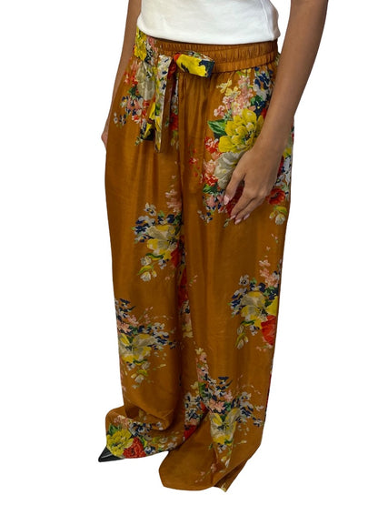Zimmermann Orange Floral Silk Pants. Size: 1