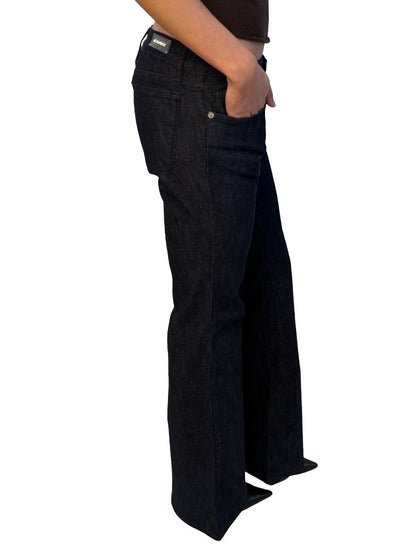 Jil Sander Navy Dark Wash Flare Leg Denim Jeans. Size: 28